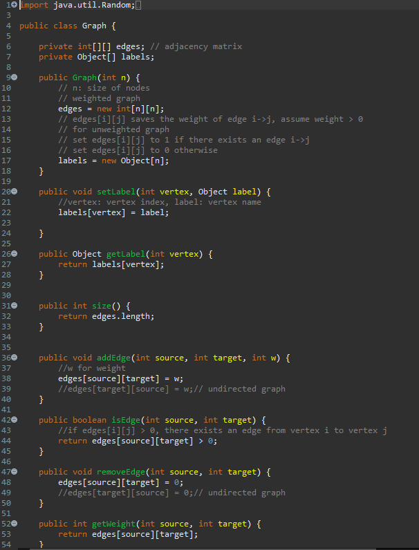 Solved 10 import java.util. Random; 3 4 public class Graph | Chegg.com