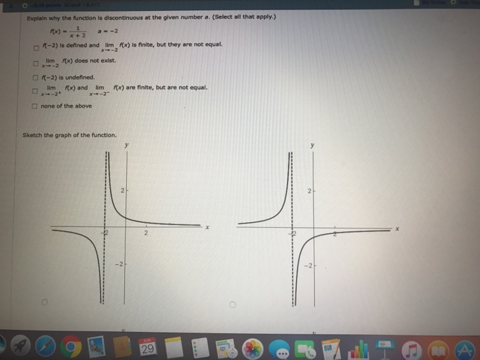 Solved Explain why the function is discontinuous at the | Chegg.com