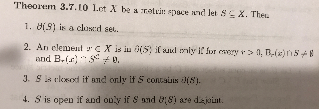 Solved Theorem 3 7 10 Let X Be A Metric Space And Let S C Chegg Com
