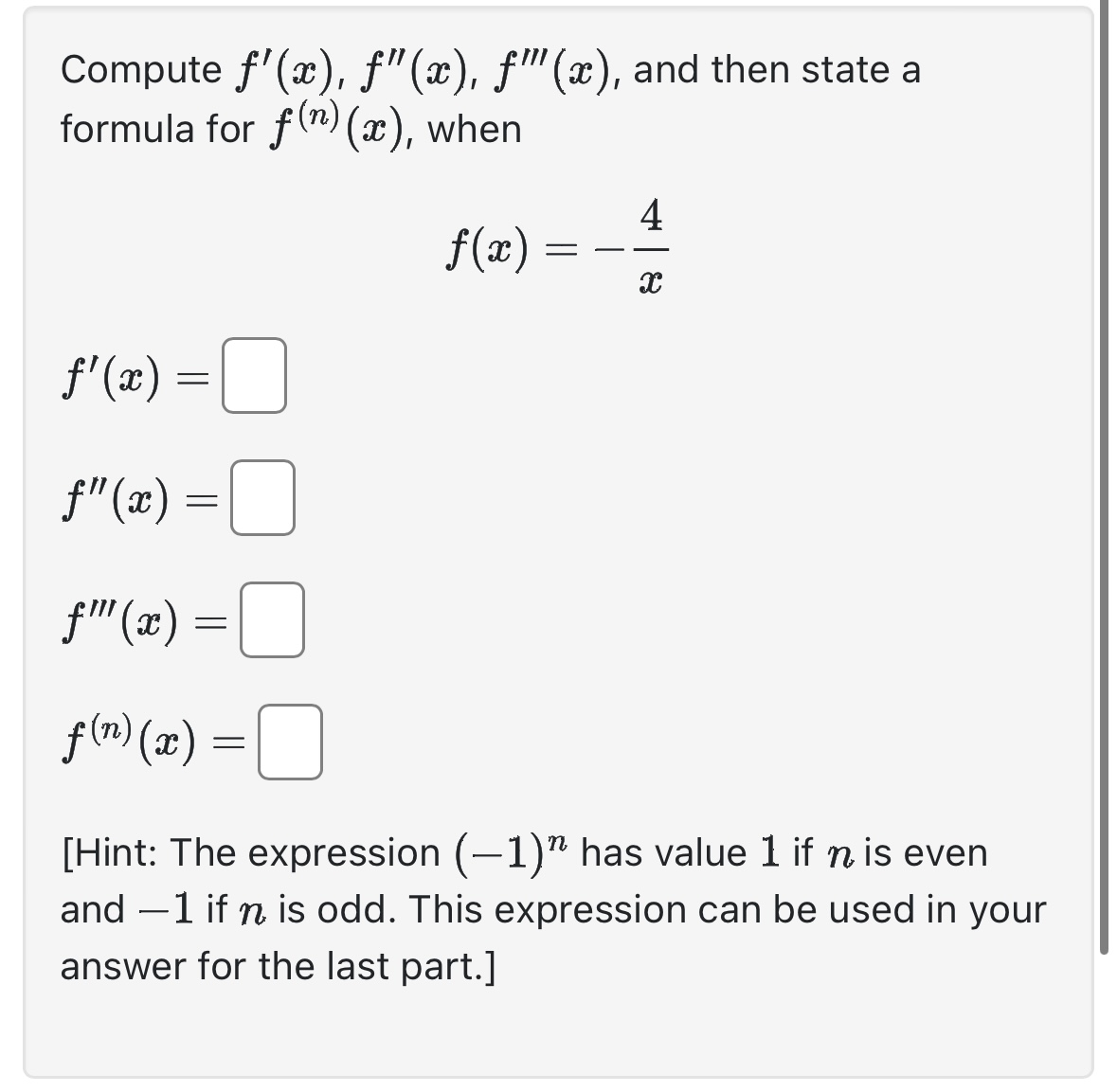 f prime of x latex