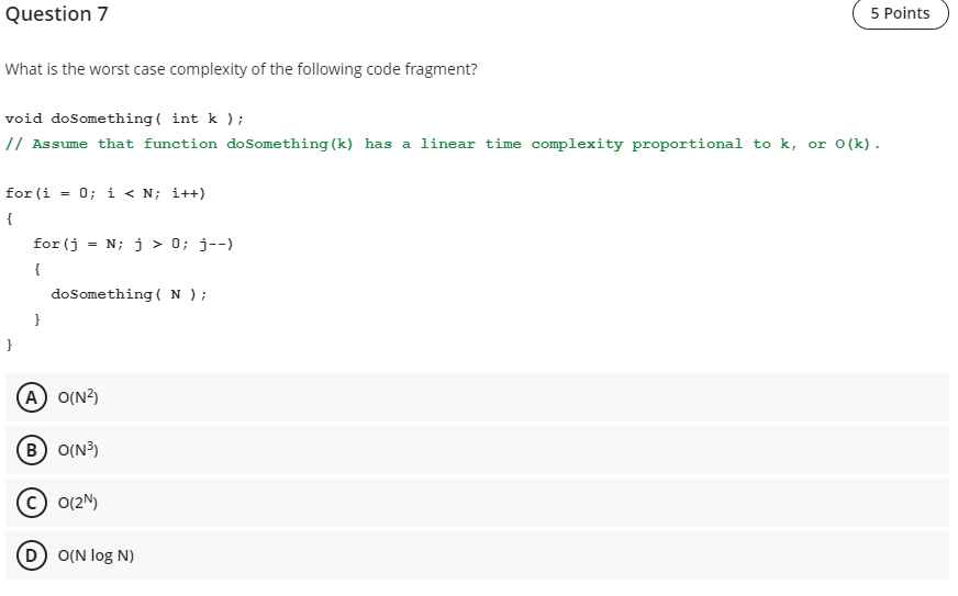 Solved What is the worst-case complexity of the following | Chegg.com