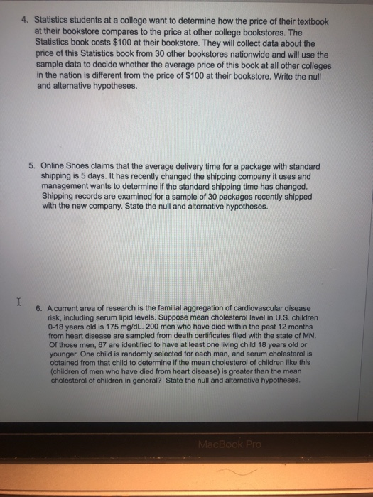 Solved 4. Statistics students at a college want to determine | Chegg.com