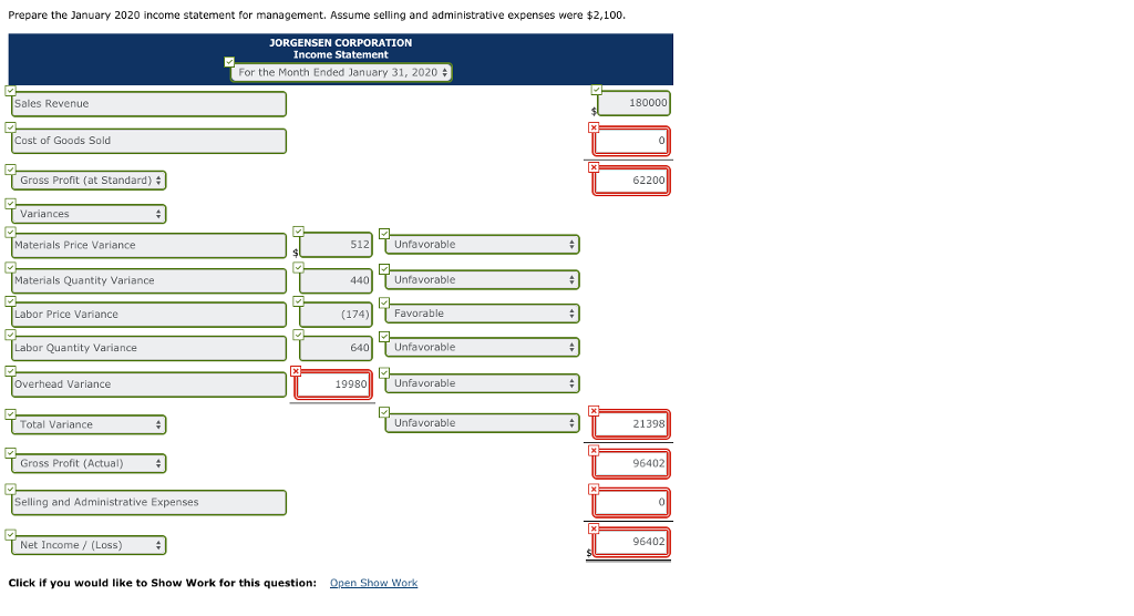 Solved Problem 11-6A Jorgensen Corporation uses standard