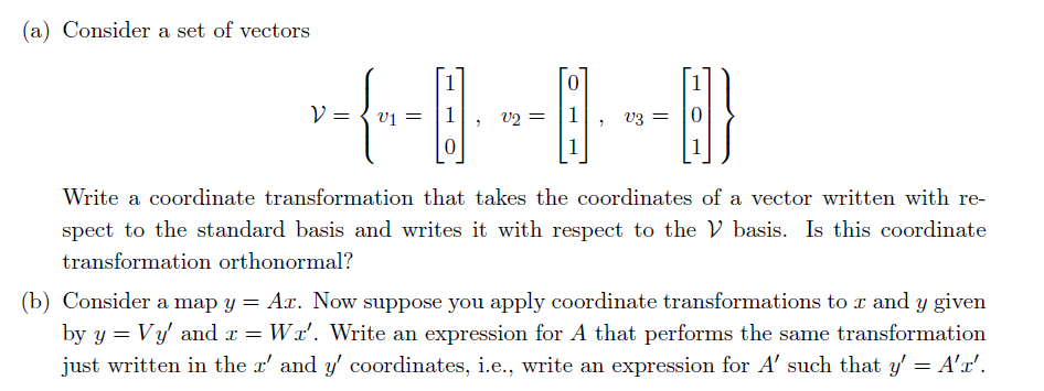 Solved (a) Consider a set of vectors | Chegg.com