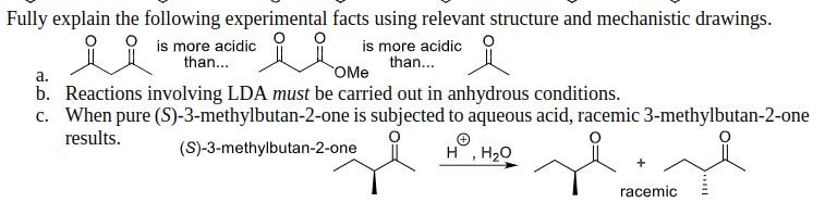 Fully explain the following experimental facts using | Chegg.com