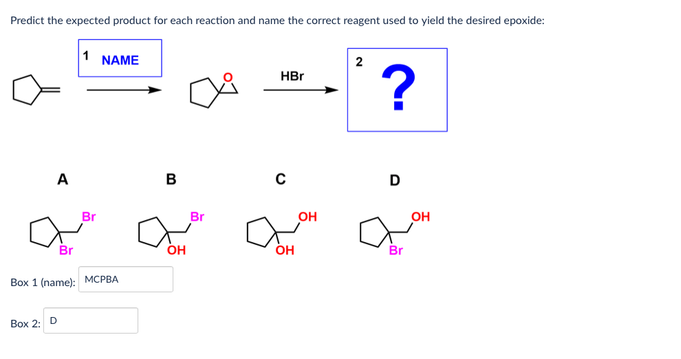Solved Predict the expected product for each reaction and | Chegg.com