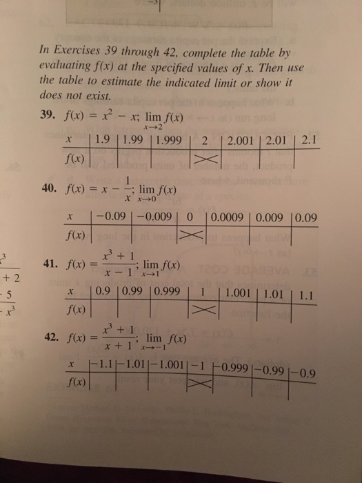 Solved In Exercises 39 through 42, complete the table by | Chegg.com