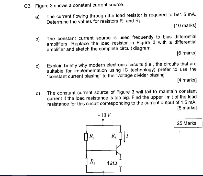 Solved Q3. Figure 3 shows a constant current source a) The | Chegg.com