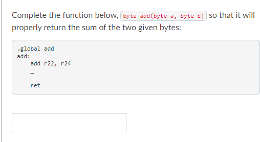 Complete the function below, so that it will properly | Chegg.com