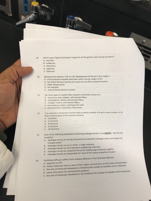 Solved 29. Which type of gland discharges fragments of the