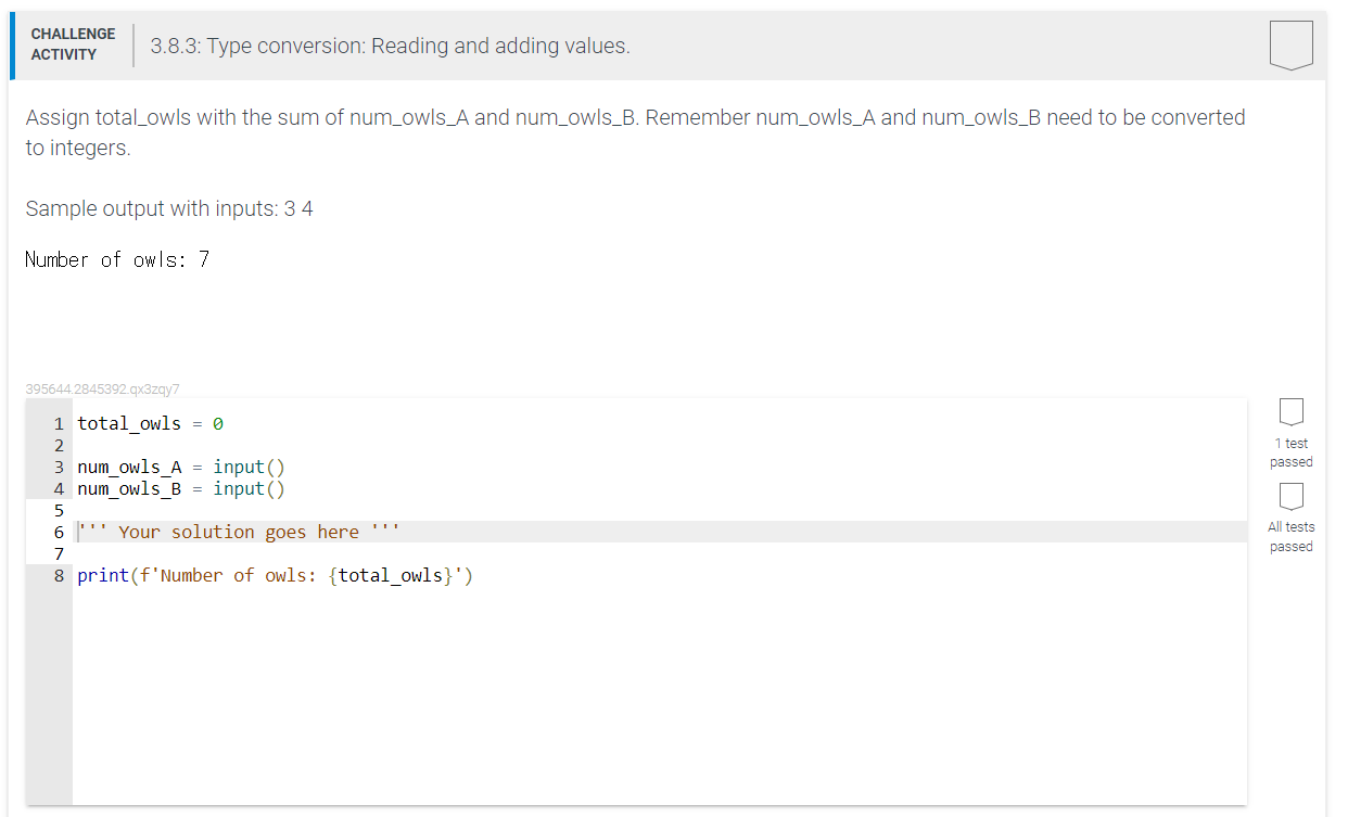 Solved ACTIVITY Assign total_owls with the sum of num_owls_A | Chegg.com