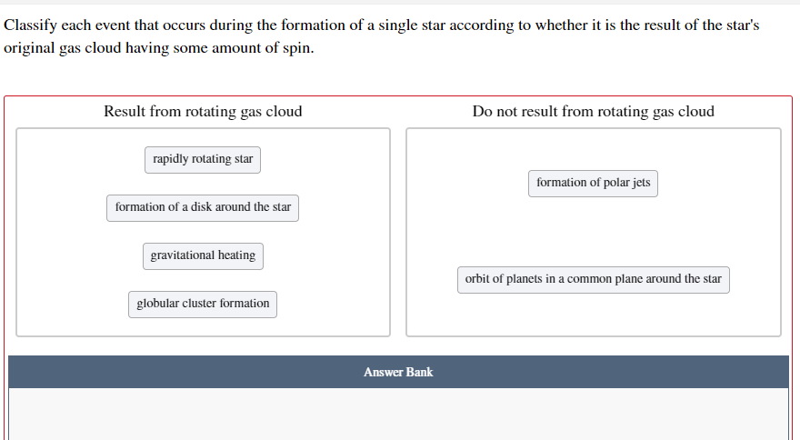 Solved Classify Each Event That Occurs During The Formation | Chegg.com