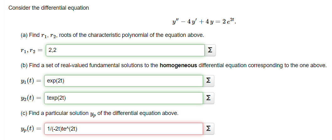 Solved Consider the differential equation y" – 4y' + 4y = 2 | Chegg.com
