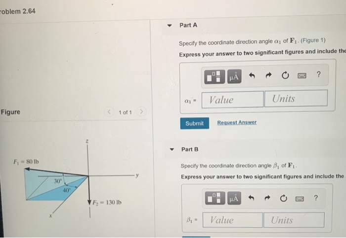 Solved oblem 2.64 Part A Specify the coordinate direction | Chegg.com