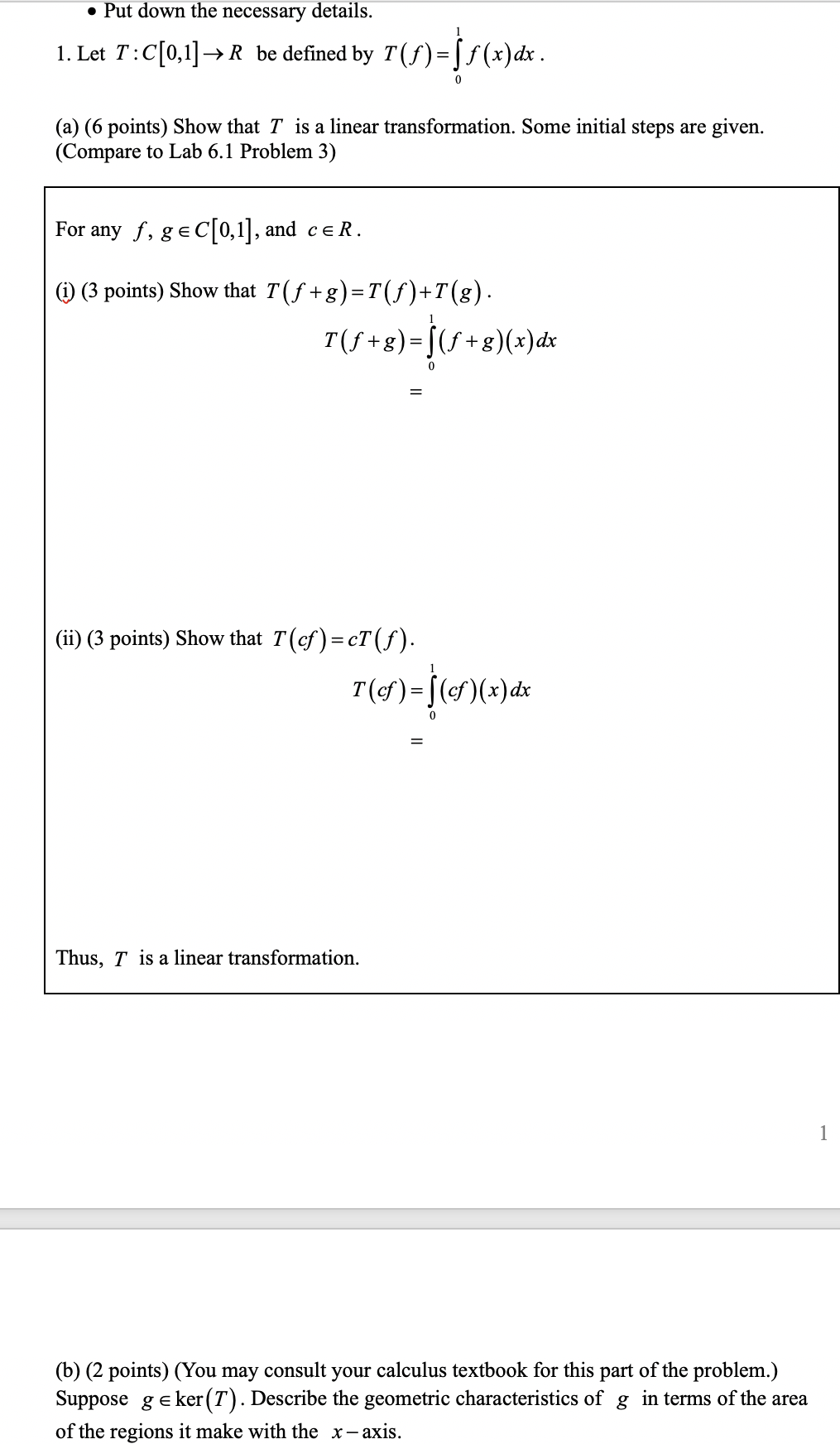 Solved Please Answer All Parts Of Question 1 All Of Part Chegg Com