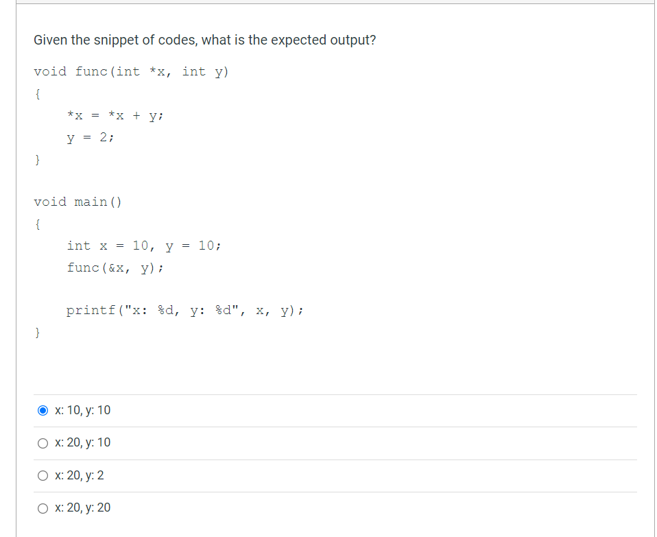 solved-given-the-snippet-of-codes-what-is-the-expected-chegg