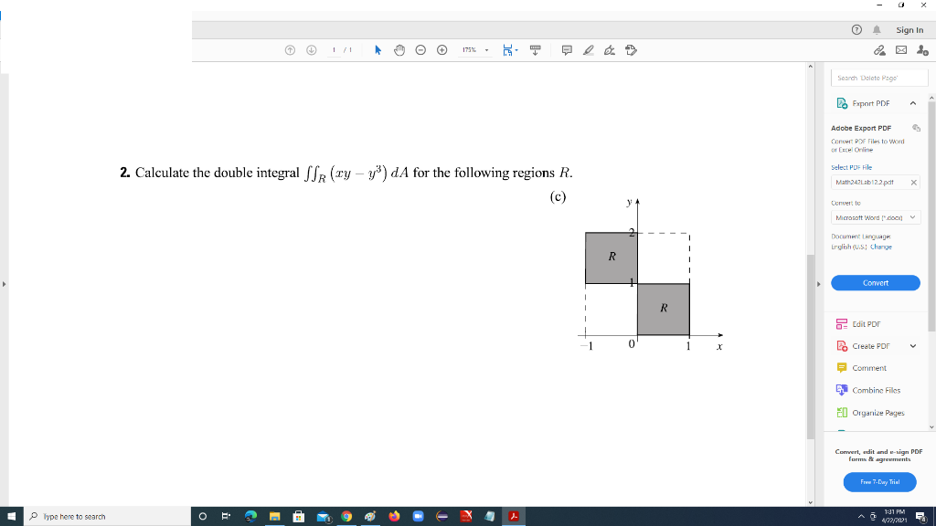 Solved Need Help in calculus 3 in english math 2c | Chegg.com