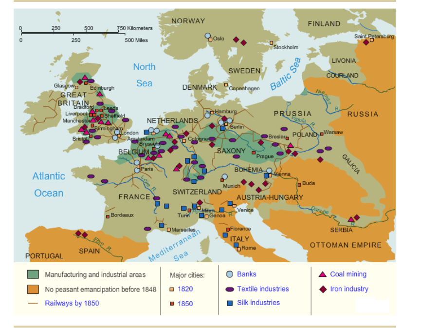 industrial revolution map europe