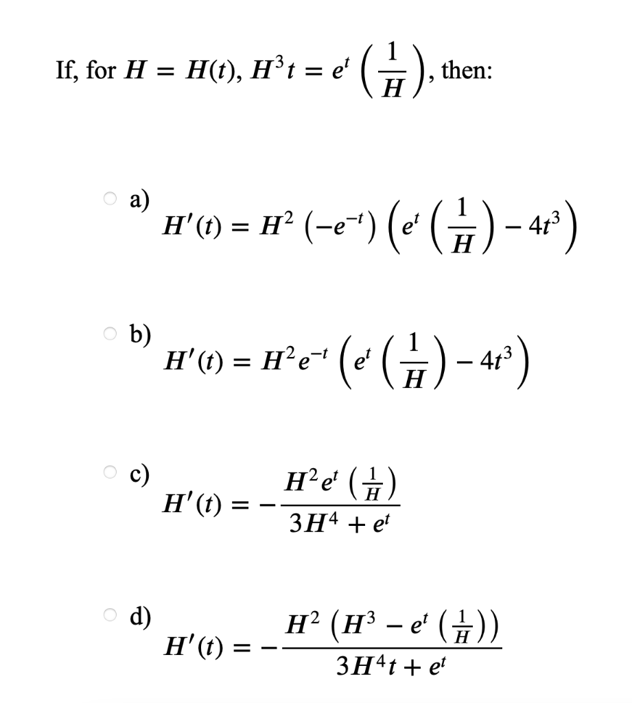 Solved If For H H T Hºt E H T Het E Then Chegg Com