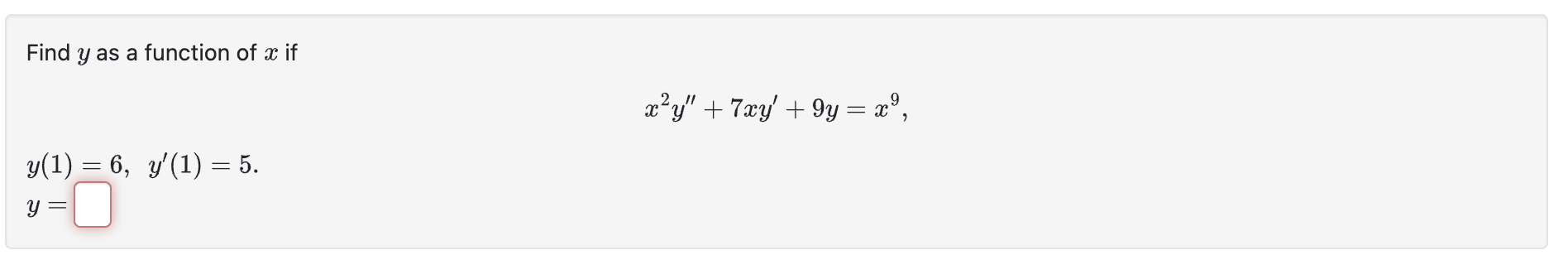 Solved Find Y ﻿as A Function Of X