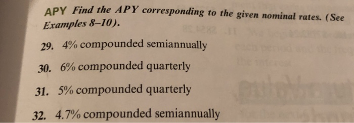 Solved Y Find the APY corresponding to the given nominal | Chegg.com