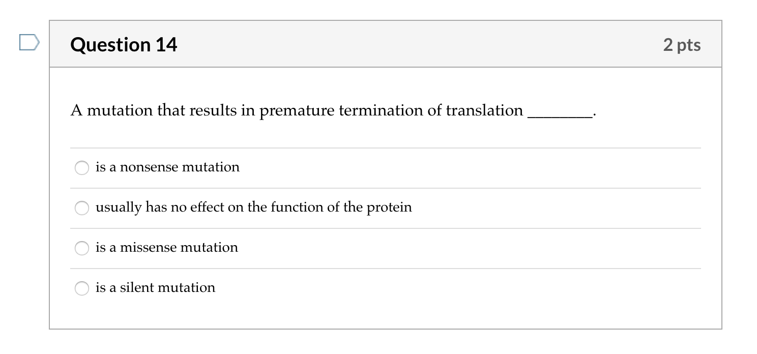 Solved Question 11 2 pts There is a mutation that is found | Chegg.com
