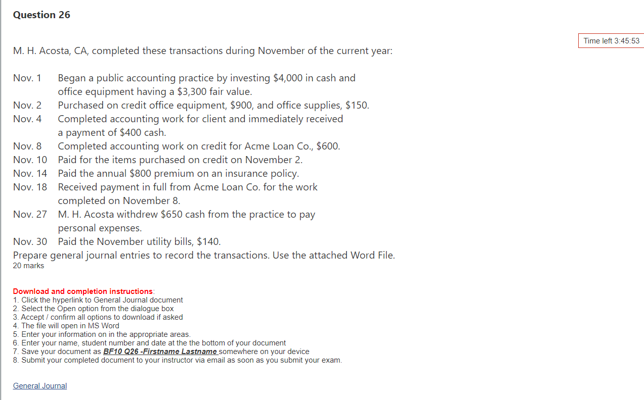 Solved Nov. 1 Began a public accounting practice by