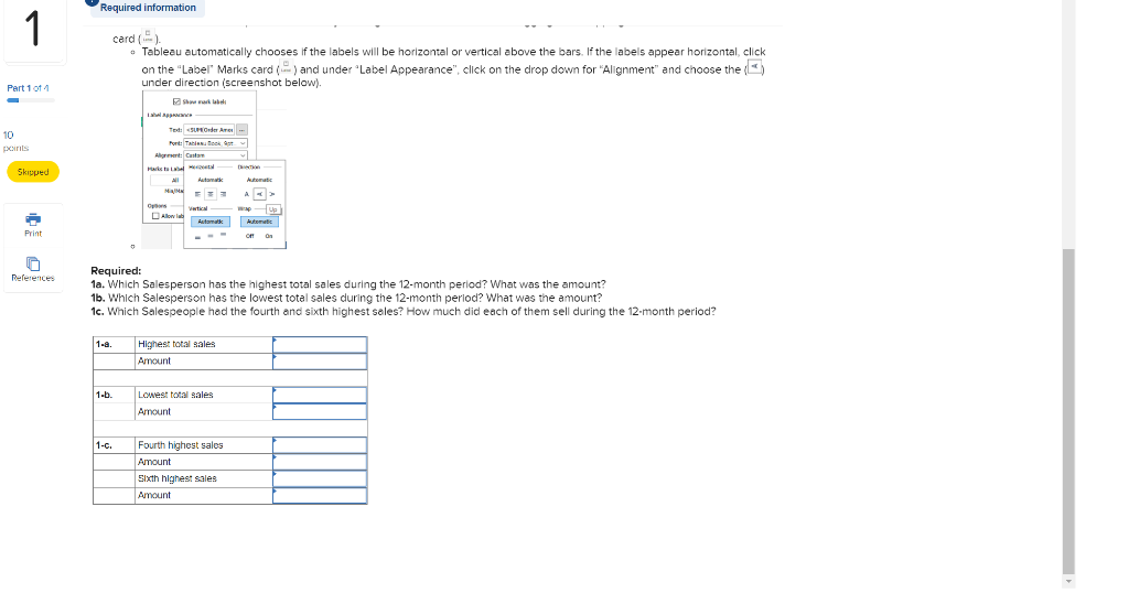 Data Analytics -Tableau (Please note 2 attempts are | Chegg.com