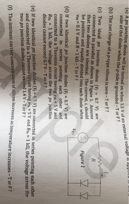 Solved A pn junction diode will be turned on when 1.5 V an | Chegg.com