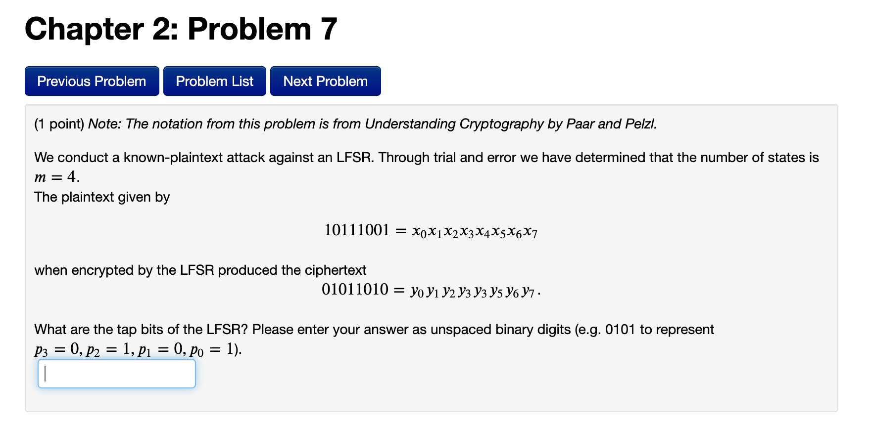 Solved Chapter 2: Problem 7 Previous Problem Problem List | Chegg.com