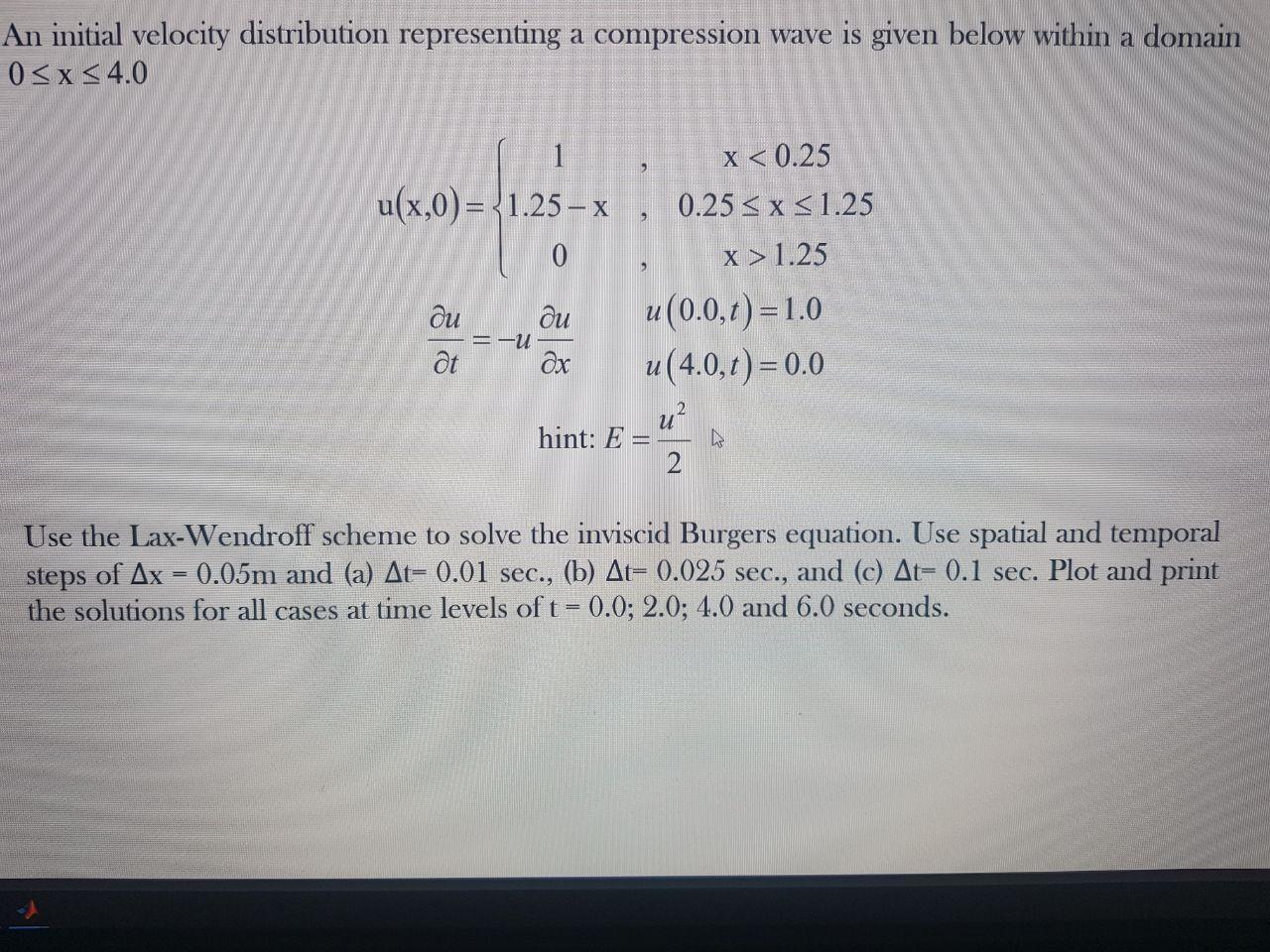 An initial velocity distribution representing a | Chegg.com