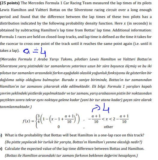 Solved The Mercedes Formula 1 Car Racing Team measured the | Chegg.com