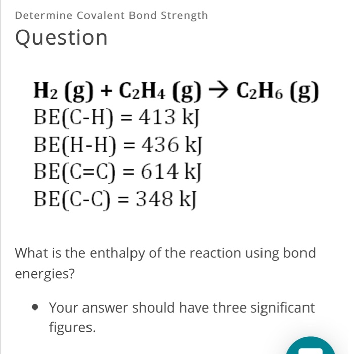 Solved Determine Covalent Bond Strength Question H2 g Chegg