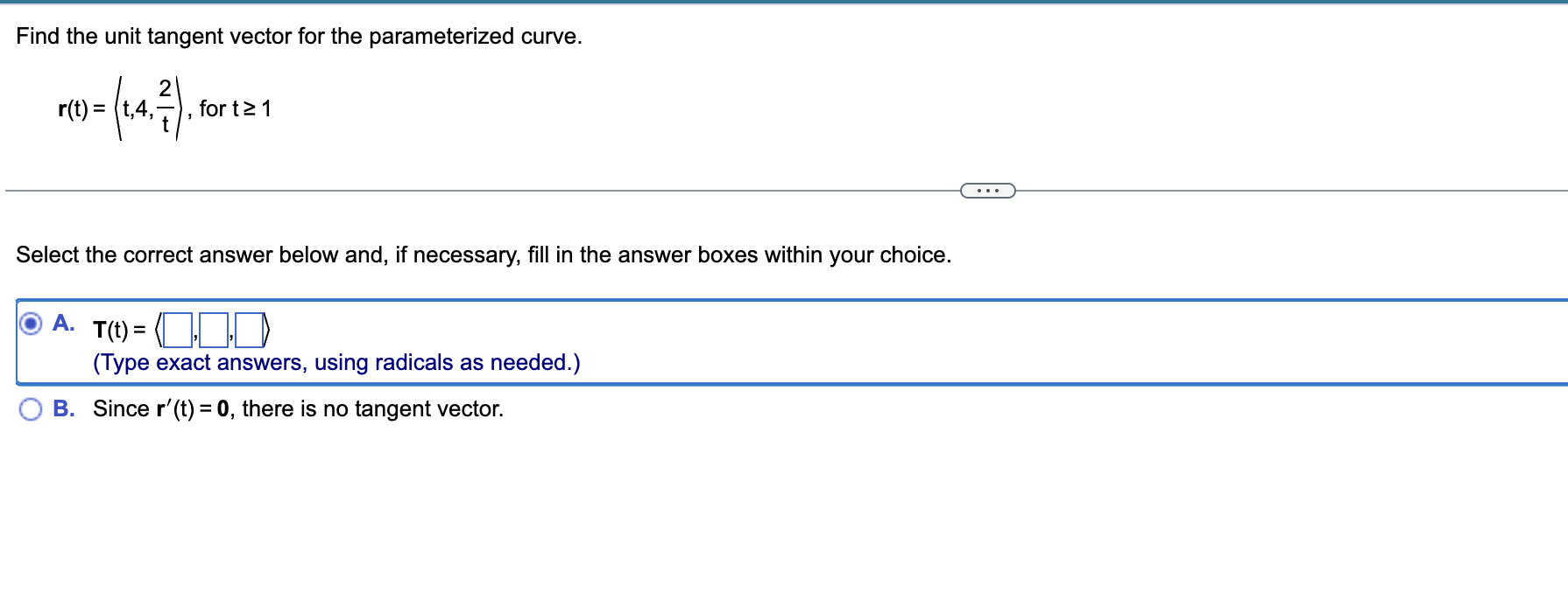 Solved Find the unit tangent vector for the parameterized | Chegg.com