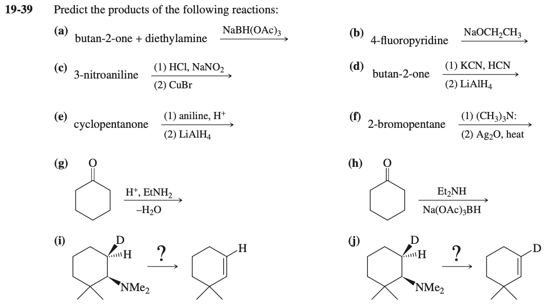 Solved 19-39 Predict The Products Of The Following | Chegg.com