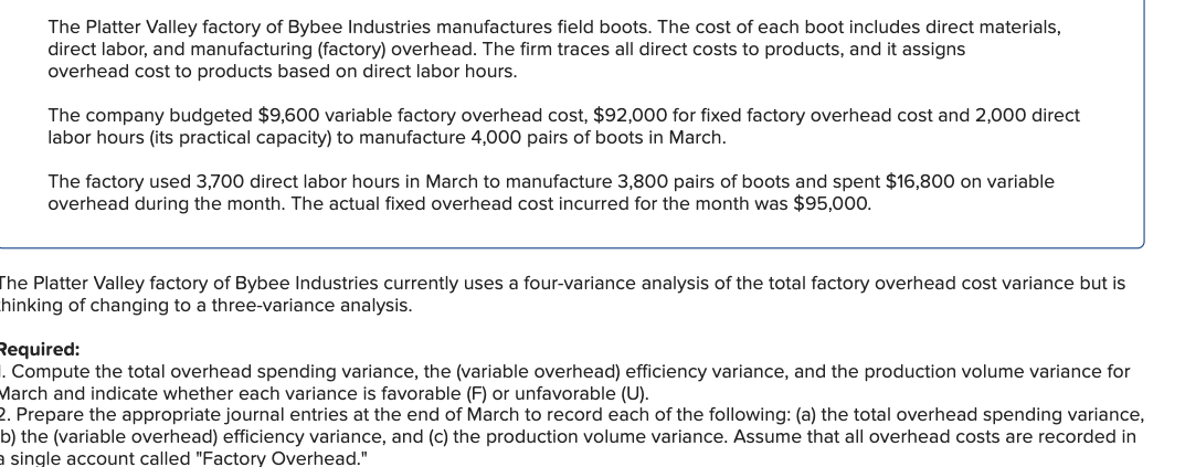 solved-the-platter-valley-factory-of-bybee-industries-chegg