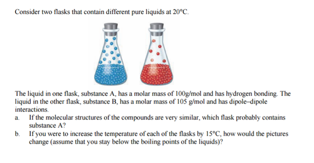 Solved Consider Two Flasks That Contain Different Pure | Chegg.com