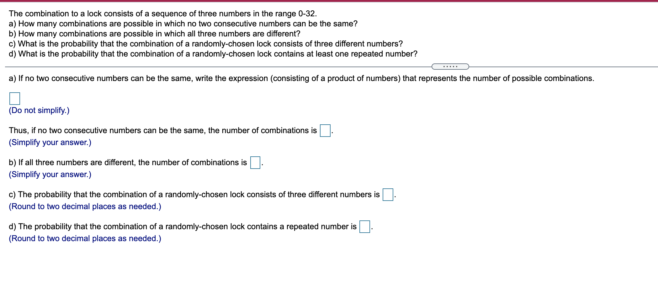 Solved The combination to a lock consists of a sequence of | Chegg.com