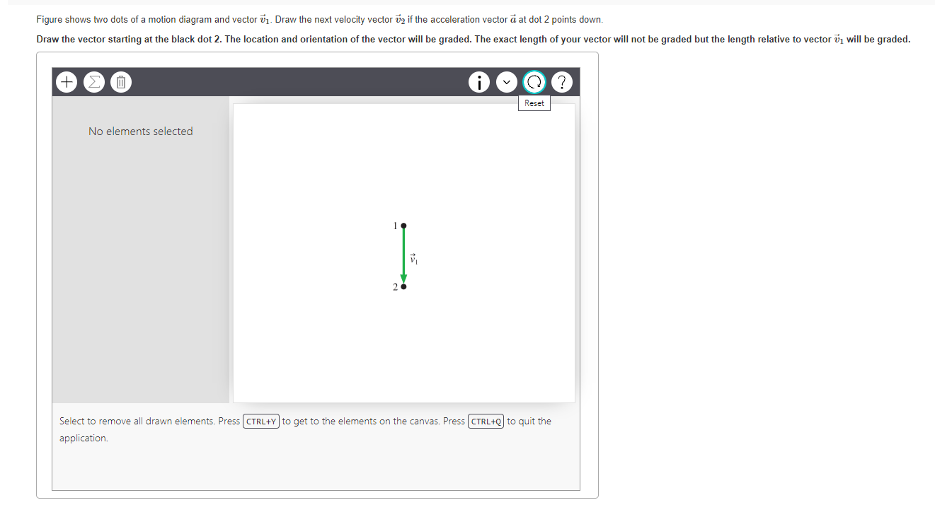 Solved Figure shows two dots of a motion diagram and vector
