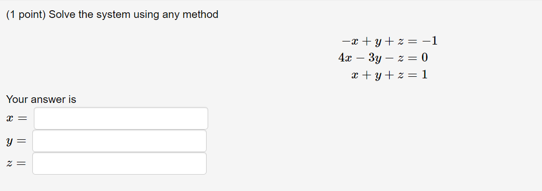 begin aligned 4x y &= 8 y &= 3x 1 end aligned