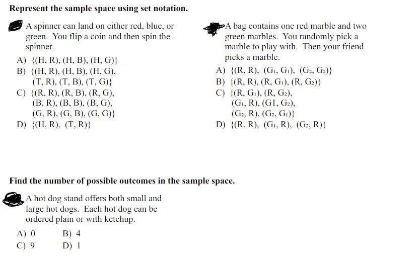 Solved Represent The Sample Space Using Set Notation A S Chegg Com