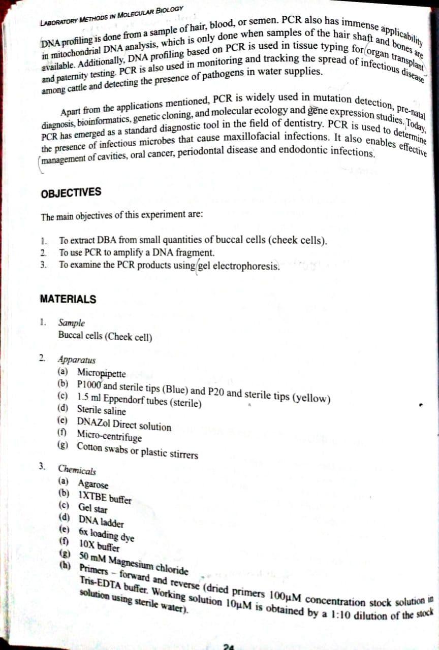 Solved Experiment 5 Polymerase Chain Reaction INTRODUCTION а | Chegg.com