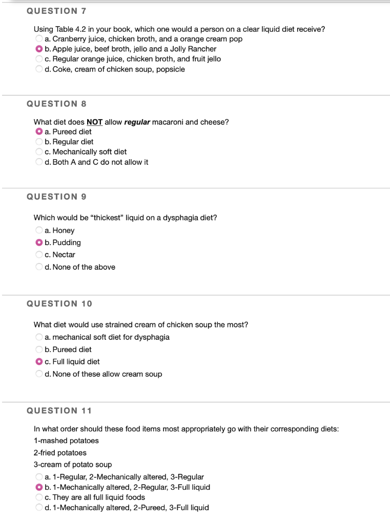 Solved QUESTION 7 Using Table 4.2 in your book, which one