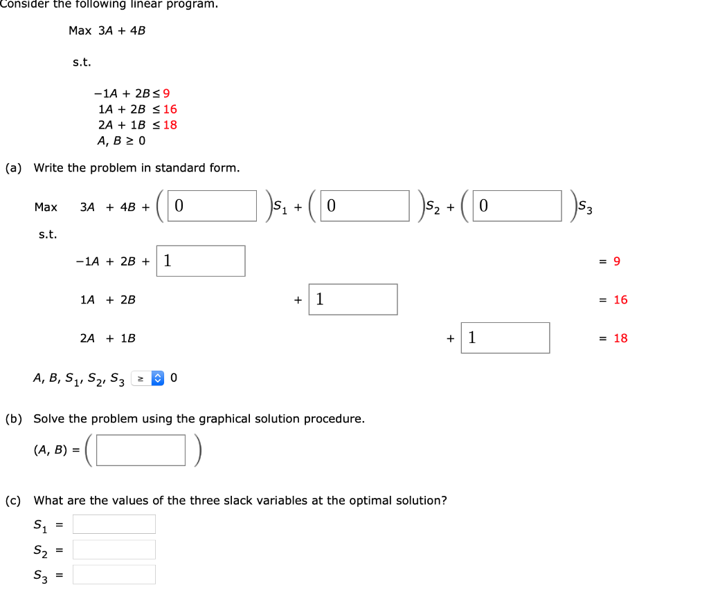 Solved Consider the following linear program. Max 3A + 4B | Chegg.com