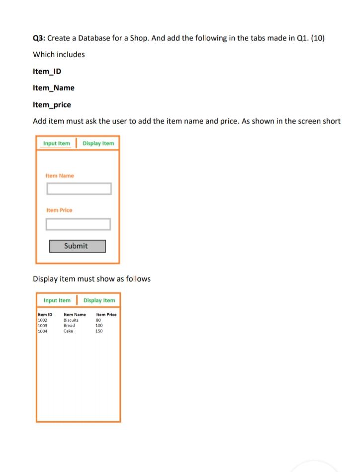 Q1: Create a login page which ask the user to signup | Chegg.com