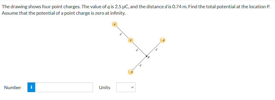 Solved The drawing shows four point charges The value of Chegg com
