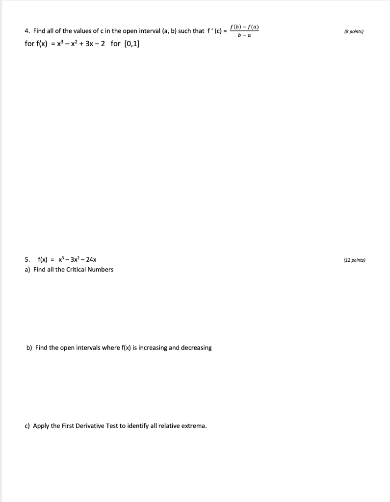 Solved 1 pones (8 points) 4. Find all of the values of c in | Chegg.com