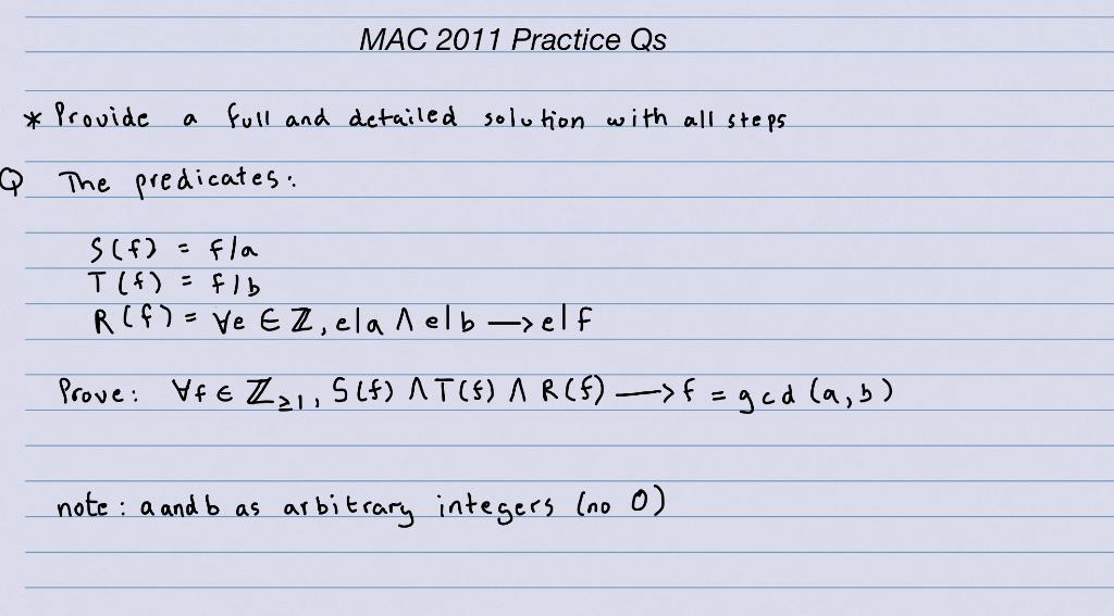 Solved MAC 2011 Practice Qs * Provide a full and detailed | Chegg.com