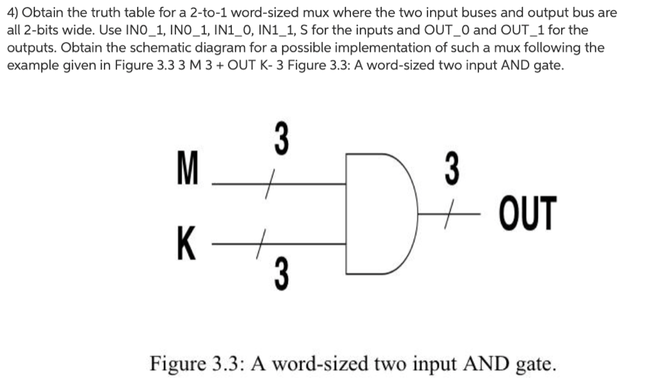 Solved 4) Obtain the truth table for a 2-to-1 word-sized mux | Chegg.com