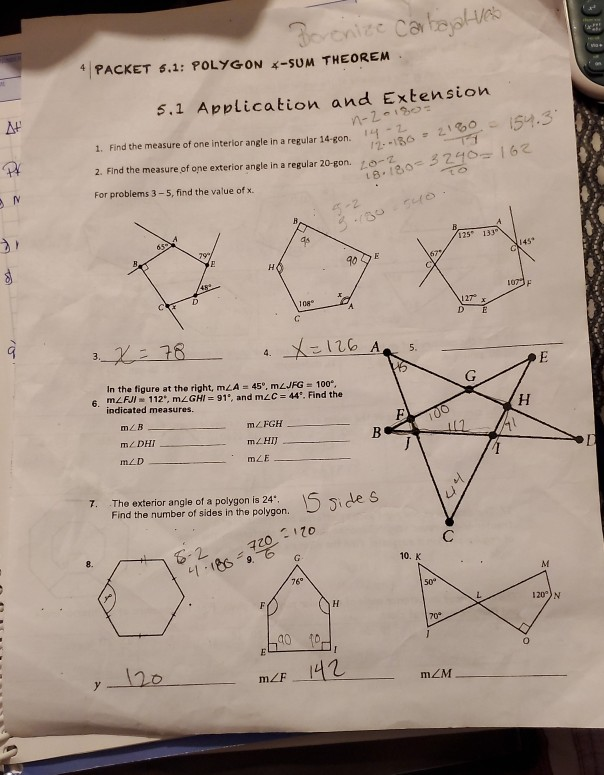 Solved Baronize Catayales 4PACKET6.1: POLYGON -SUM THEOREM | Chegg.com